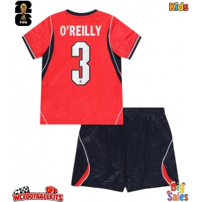 England Nico O'Reilly #3 Replica Away Stadium Kit for Kids World Cup 2026 Short Sleeve (+ pants)